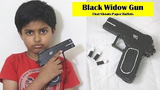 I made Black Widow Gun with Paper that shoots Bullets | Paper Gun Easy Pistol | DIY Paper PUBG Gun