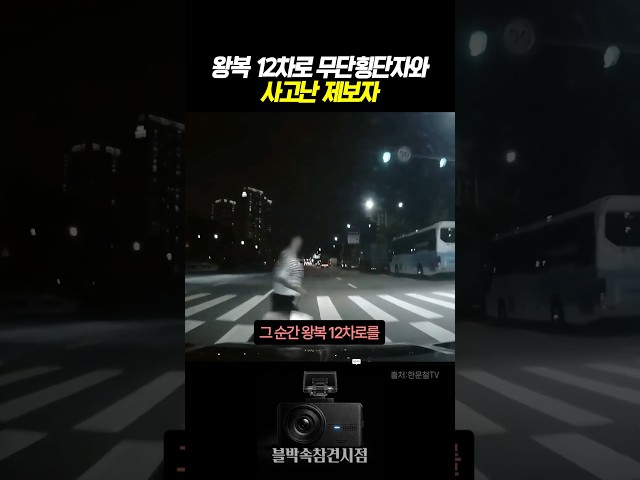 왕복 12차로 무단횡단자와 사고 난 제보자 #블랙박스 #한문철tv #교통사고