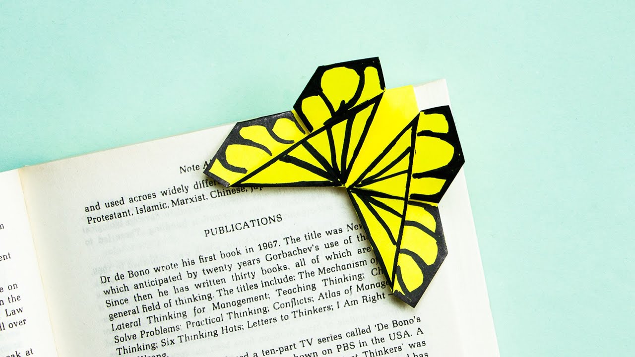 Бабочка закладка оригами схема