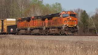 BNSF 4299 leads the H-SUPNTW in Askov, MN