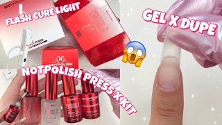 TRYING NOTPOLISH NEW PRESS X SOFT GEL EXTENSIONS & IVORY FLASH PRO NAIL LIGHT | GEL X DUPE