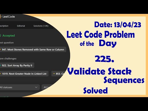 946 || Validate Stack Sequences || C++ || Leetcode Daily Challenge