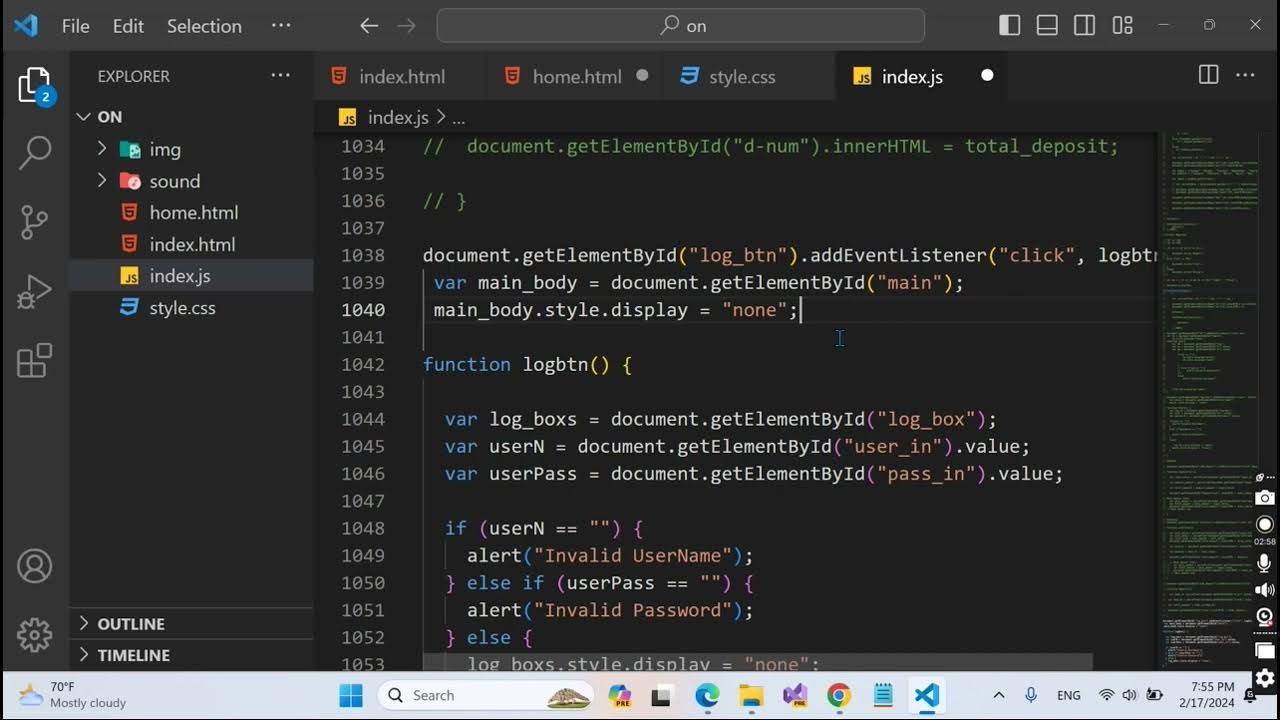 Bank Management System Project JavaScript Part-07 - YouTube
