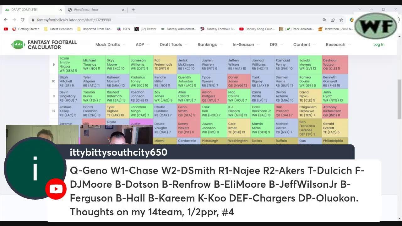 ESPN Fantasy Football Mock Draft Review, 8-team (lol) PPR