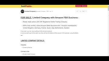 Behind the link (justpaste), description about the Business