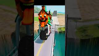 Big Car vs Impossible Bridge Collapse #shorts
