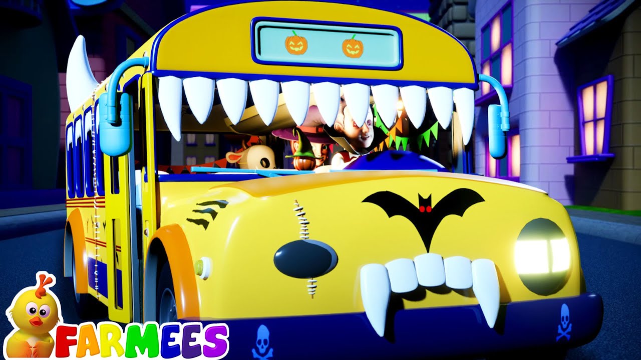 Spooky Wheels On The Bus, Halloween Songs And Scary Rhymes for Kids by