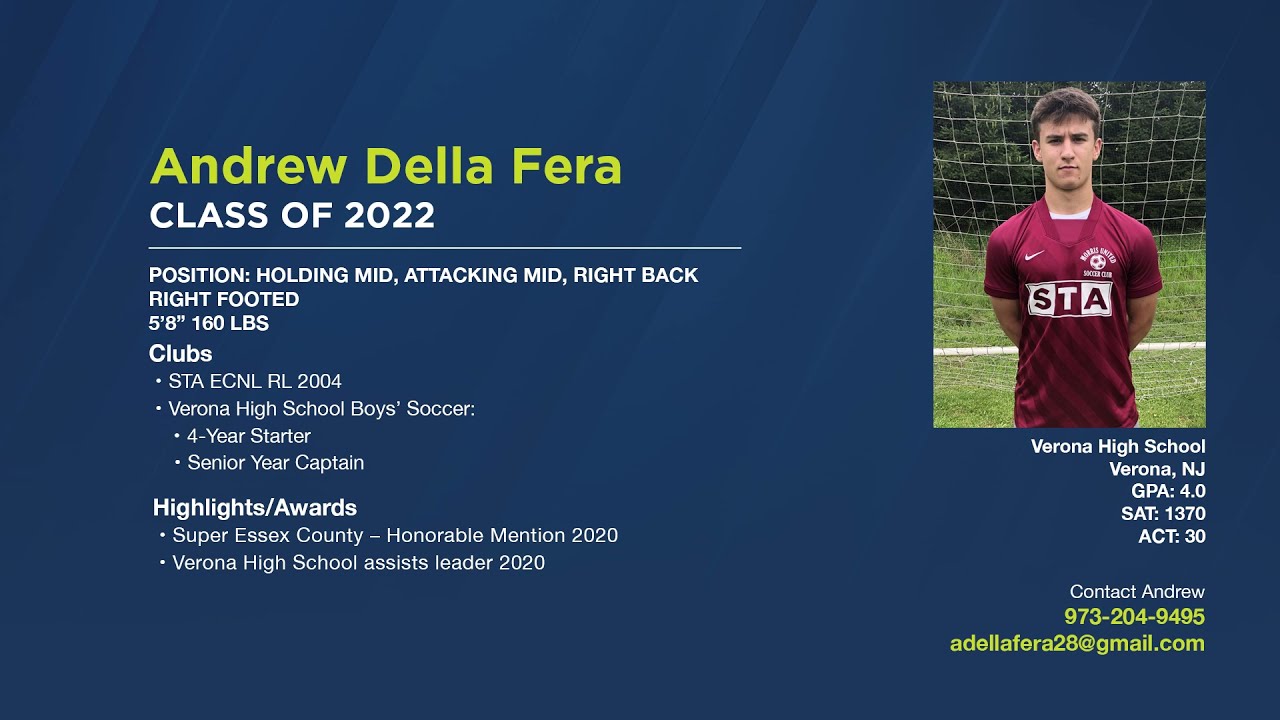 RRAndrew Della Fera Soccer - Class of 2022