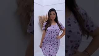 Camisola Linha Noite Meia Manga Fem Lingerie Com Botoes