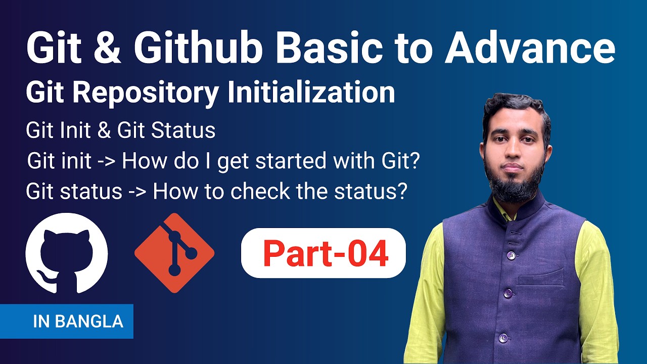Git Repository Initialization in Bangla | Git Init & Git Status ...