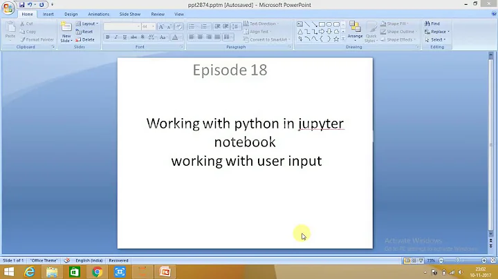 episode 18 taking user input in Python in jupyter notebook