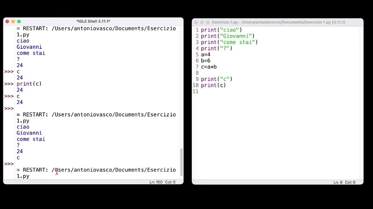 Lezione 2 python variabili output ed input youtube