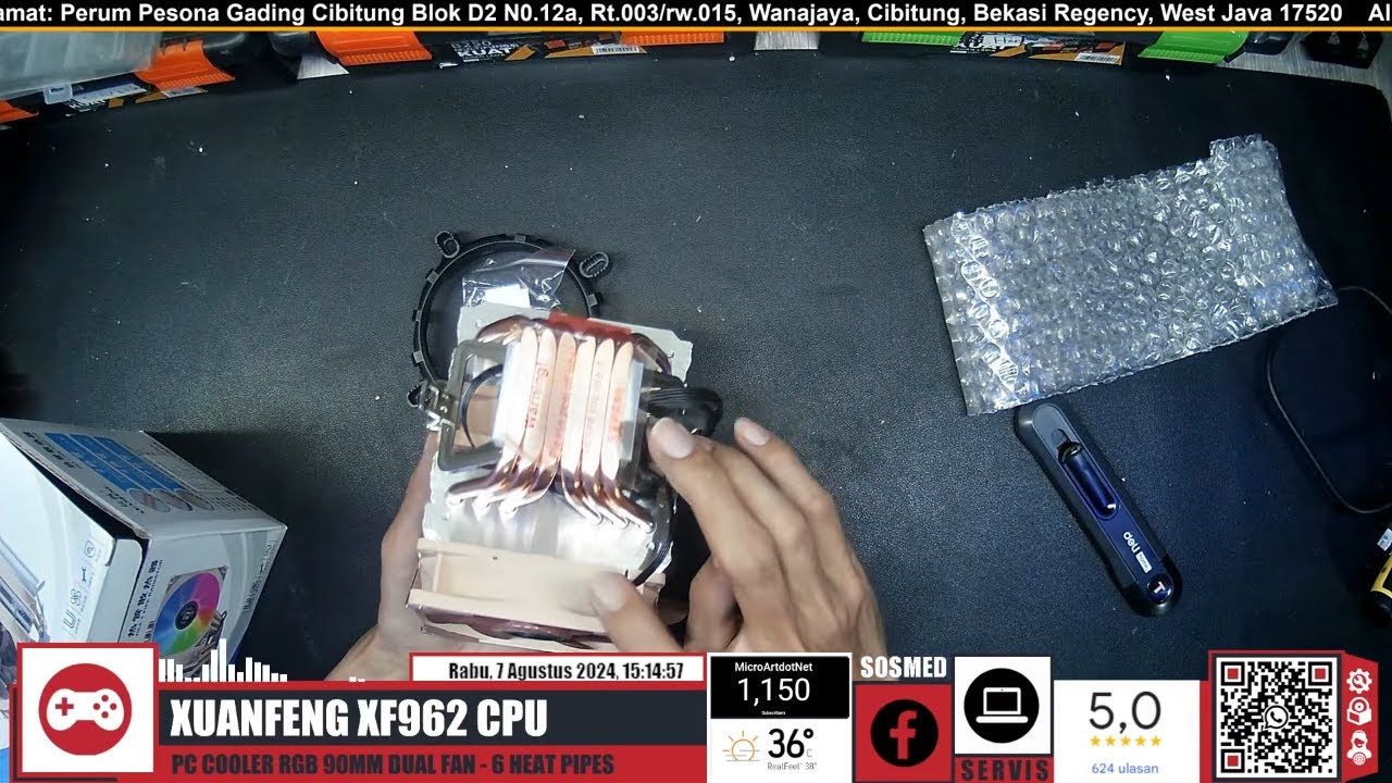 XUANFENG XF962 CPU / PC COOLER RGB 90MM DUAL FAN - 6 Heat Pipes - YouTube