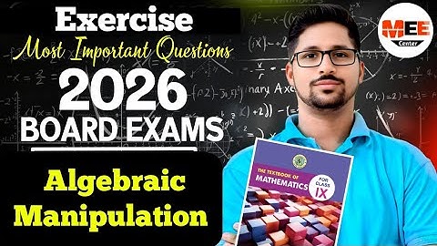 Algebraic Manipulation Exercise Chapter 5 Class 9 new mathematics book 2026 Sindh Board exam unit 5