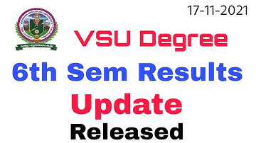 VSU 6th sem Results update || Degree 6th sem results Released 2021 || #vsuresults2021 Latest Update