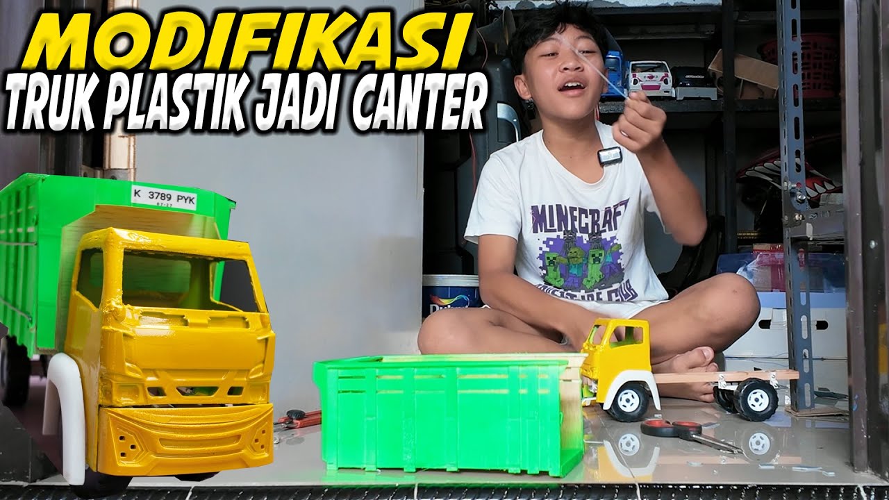 MODIFIKASI TRUK PLASTIK!! DIMAS EKSPERIMEN BELI PERLENGKAPAN MODIF TRUK PLASTIK JADI CANTER..