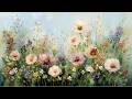 Romantic Pastel Wildflower TV Art for Samsung Frame TV | Blush Floral Wall Decor Display