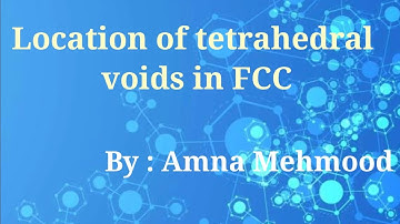 Location of Tetrahedral voids in FCC structure.