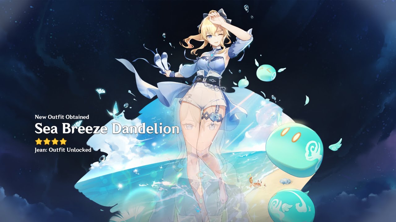Sea Breeze Dandelion Jean skin showcase Genshin Impact YouTube