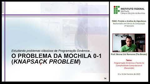 Programação Dinâmica e Teoria da Complexidade Computacional (Resumido)
