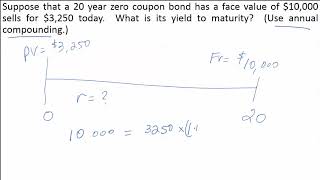 Calculate the YTM of a Zero Coupon Bond