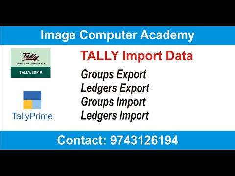 Tally Groups and Ledgers Export and Import Data