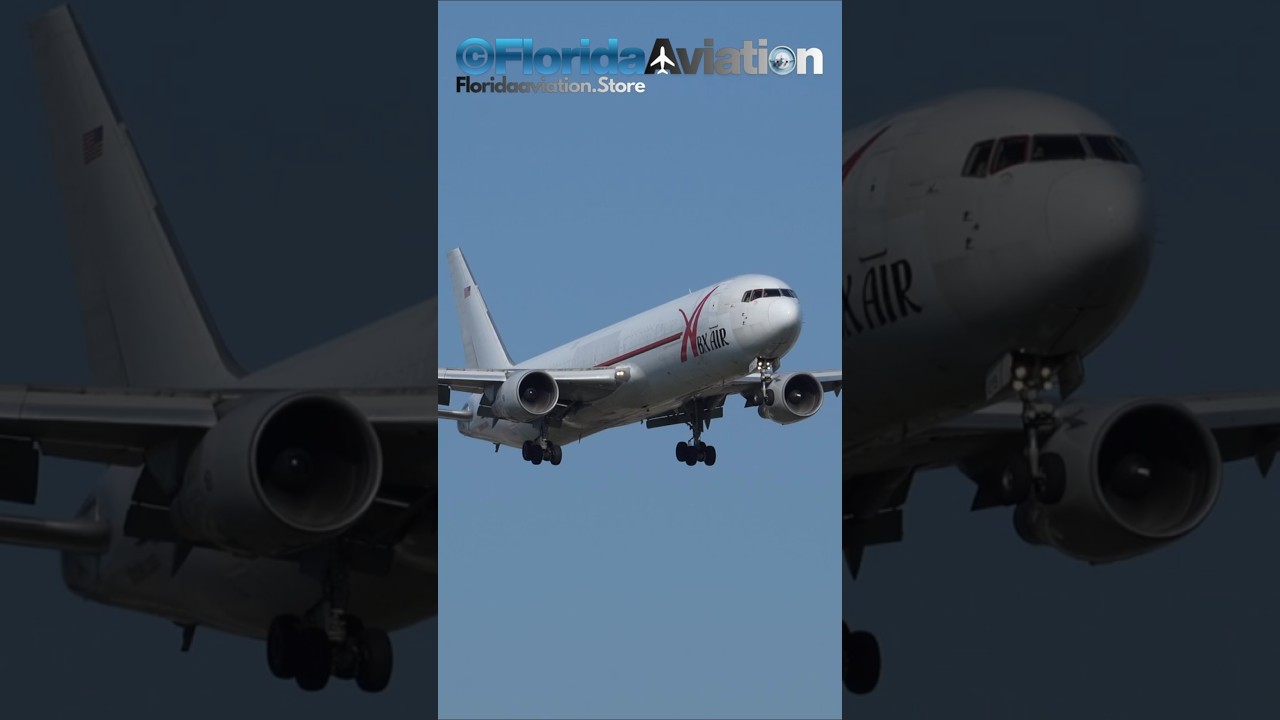 Boeing 767-383(ER)(BDSF) Closeup Landing at Miami Int'l Airport KMIA | Plane Spotting