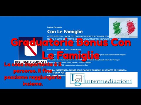 Graduatorie Bonus con Le Famiglie Regione Campania