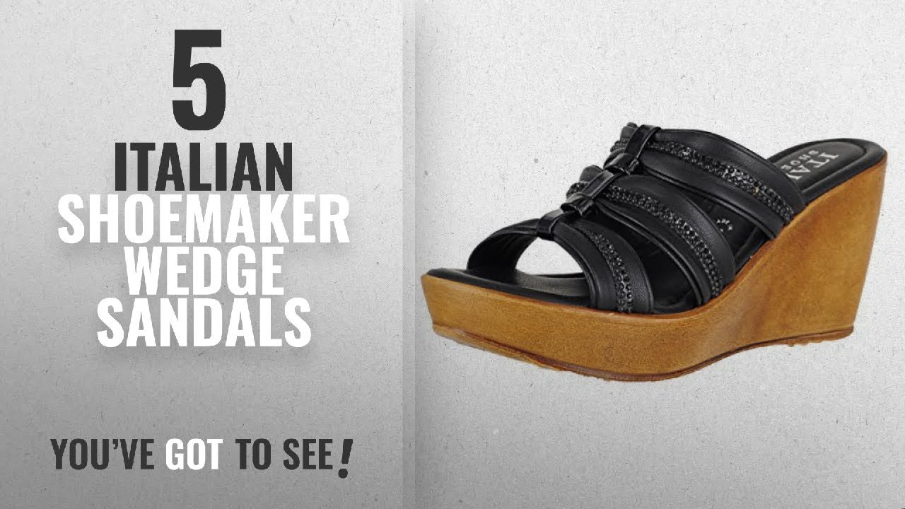 Top 5 Italian Shoemaker Wedge Sandals [2018]: ITALIAN Shoemakers 5516S8 Black Womens Wedge Sandals