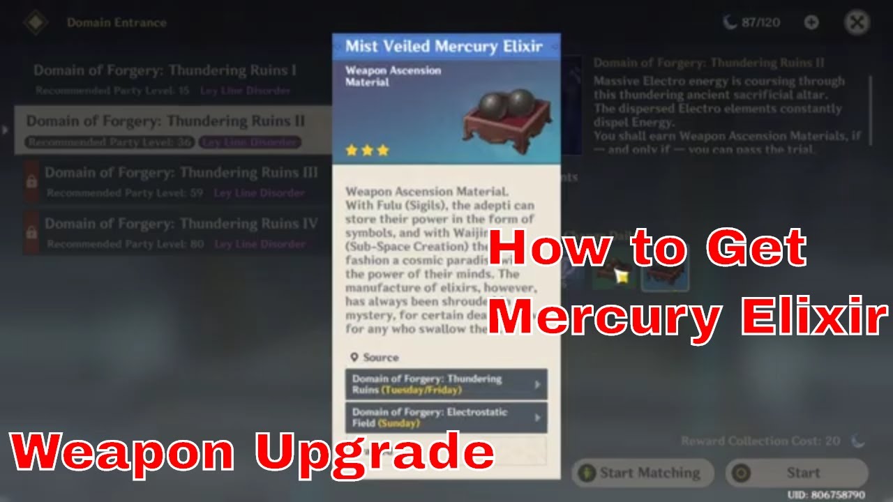 Mist Veiled Mercury Elixir : Domain of Forgery - Thundering Ruins 2