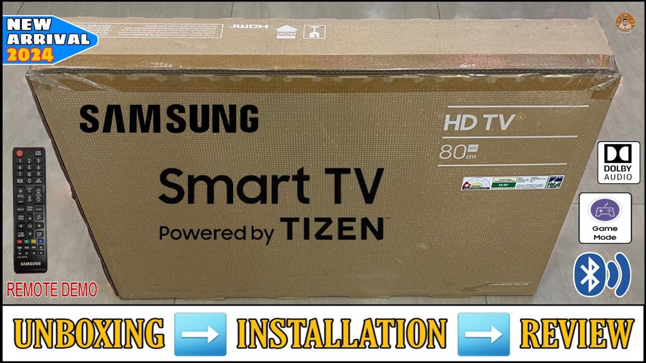 SAMSUNG UA32T4340BKXXL 2024 || 32 Inch Tizen Smart Tv Unboxing And Review || Complete Remote Demo