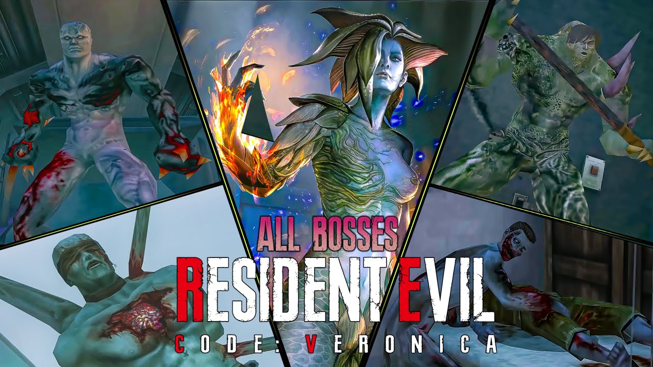 [4K] RESIDENT EVIL CODE VERONICA ALL BOSSES with Cutscenes