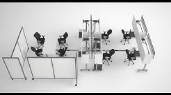 3D Modular office workstations 