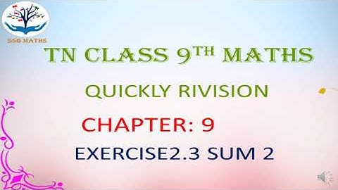 TN 9TH MATHS CHAPTER 2 EXERCISE 2.3 SUM 2 @ssbmaths
