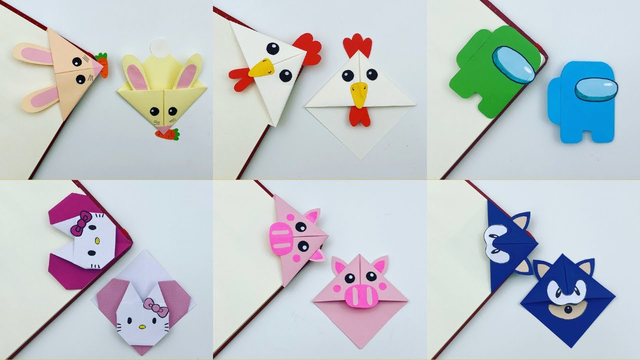 6 Easy Bookmark Ideas / Origami Bookmark / Paper craft ideas for all age groups