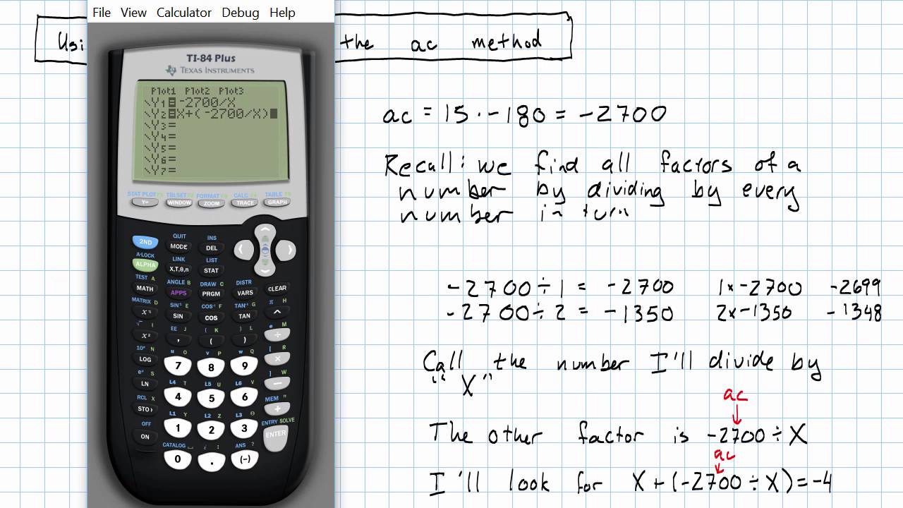 5.7.3 - Using a Calculator the ac Method - YouTube