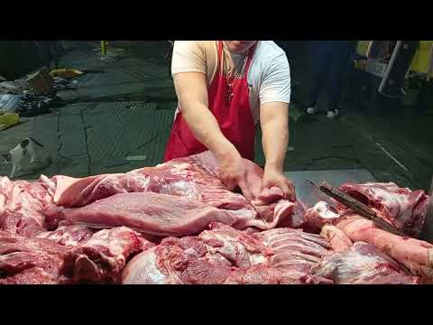 FAST PIG PORK CUTTING SKILLS #FAST #PORK #cuttingskills #trending