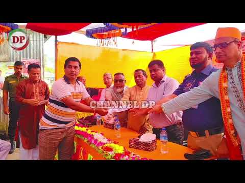 ধর্মপাশায় দুর্গাপূজা উপলক্ষে বস্ত্র বিতরণ ও রোগীদের অর্থ সহায়তা প্রদান