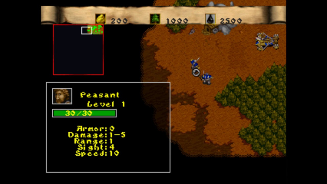 Warcraft 2, The Dark Saga, Mission 6 Dun Algaz, PS1 - Epsxe Emulator