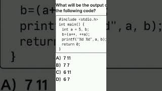 GATE Level C Programming Question | Pre & Post Increment Explained | C Language MCQ #cprogramming