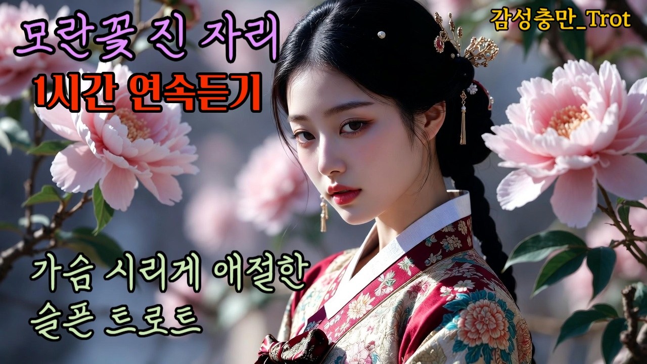 가슴 시리게 애절한 슬픈 트로트_모란꽃 진 자리_1시간 연속듣기 #트로트 #k-trot #감성트로트 #애절한노래 #슬픈노래 #슬픈트로트 #트로트모음 #1시간연속듣기