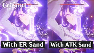 Raiden Shogun Attack Sand Vs Energy Recharge Sand | Genshin Impact