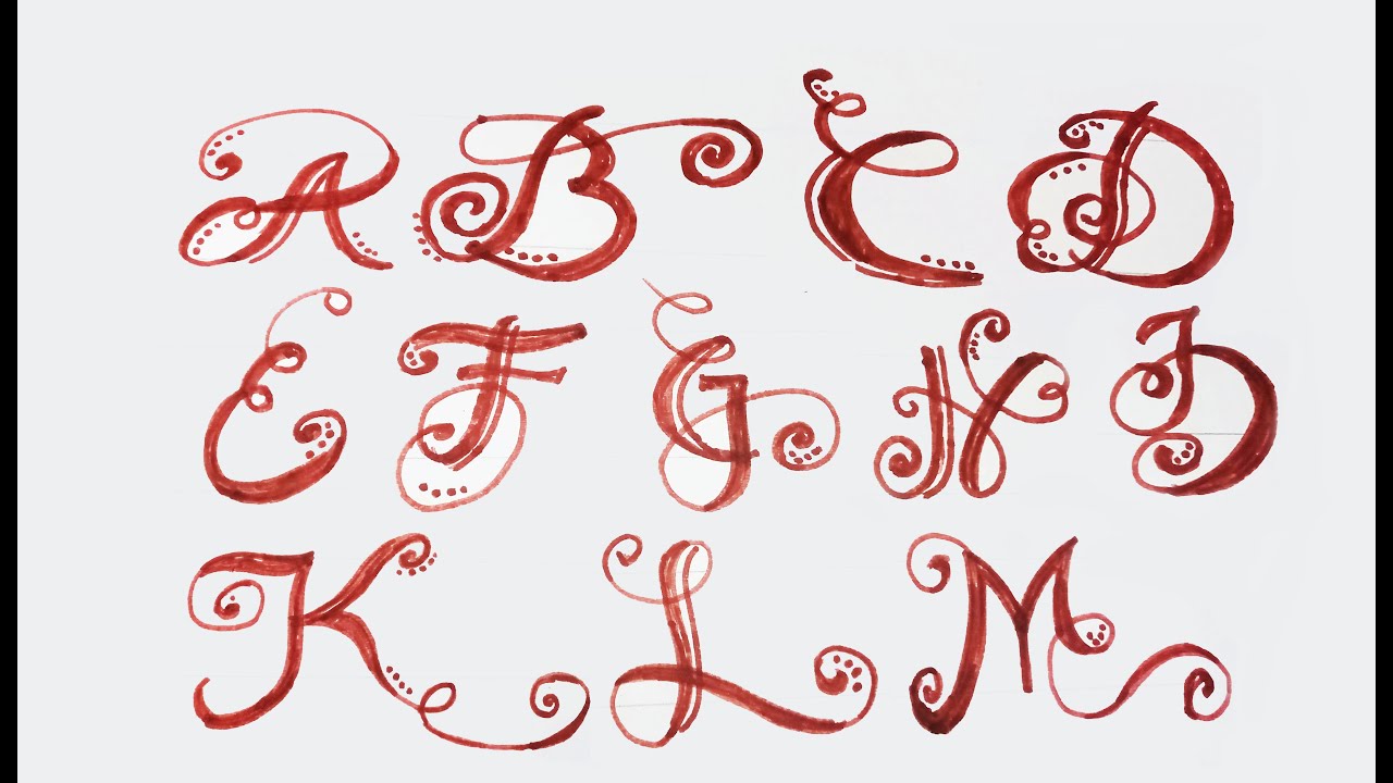 Fancy Letters | Letters Alphabets | How To Draw Swirled Letters - YouTube