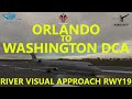 MSFS | Aerosoft CRJ Ops - Orlando to Washington DCA - Hard River Visual 19 Landing Live!