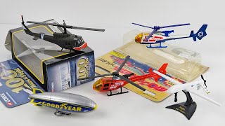 UNBOXING Vintage Aircraft: Corgi UH IC Huey, Majorette Helicopters, Predator Drone + Goodyear Blimp