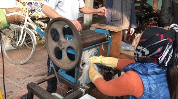 Cận Cảnh Máy Cắt Miến - Làm Miến Dong Nguyên Chất Thủ Công