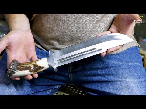 Handmade Bowie Knife with Deer Antler Handle, Stag Horn Bowie Knife Making Process