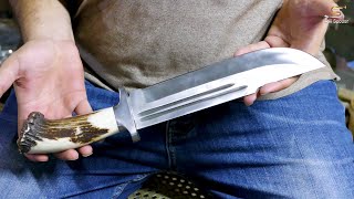 Handmade Bowie Knife with Deer Antler Handle, Stag Horn Bowie Knife Making Process