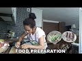 PREPARE ROLL MEAT WITH SALAD