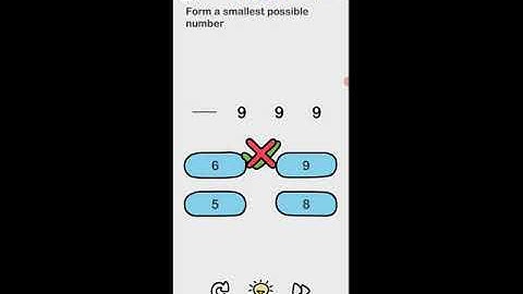 brain out level 81 form a smallest possible number